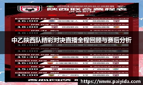 中乙陕西队精彩对决直播全程回顾与赛后分析